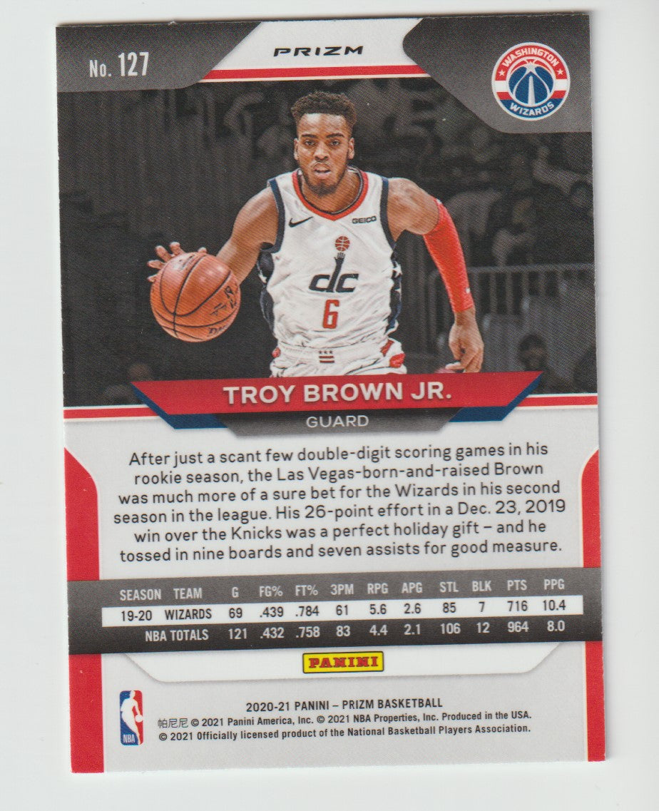 127 Troy Brown Jr. - Washington Wizards Green Prizm