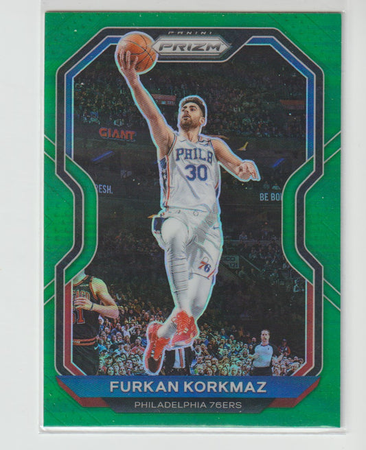 160 Furkan Korkmaz - Philadelphia 76ers Green Prizm