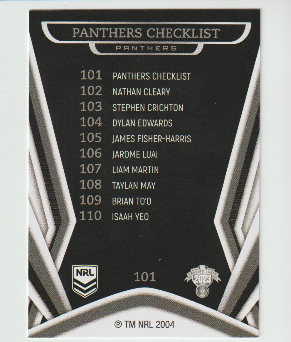 101 PANTHERS CHECKLIST