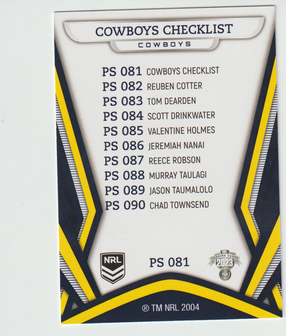 PS 081 COWBOYS CHECKLIST