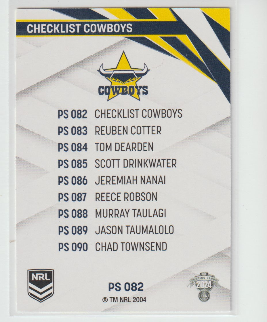 PS 082 COWBOYS CHECKLIST