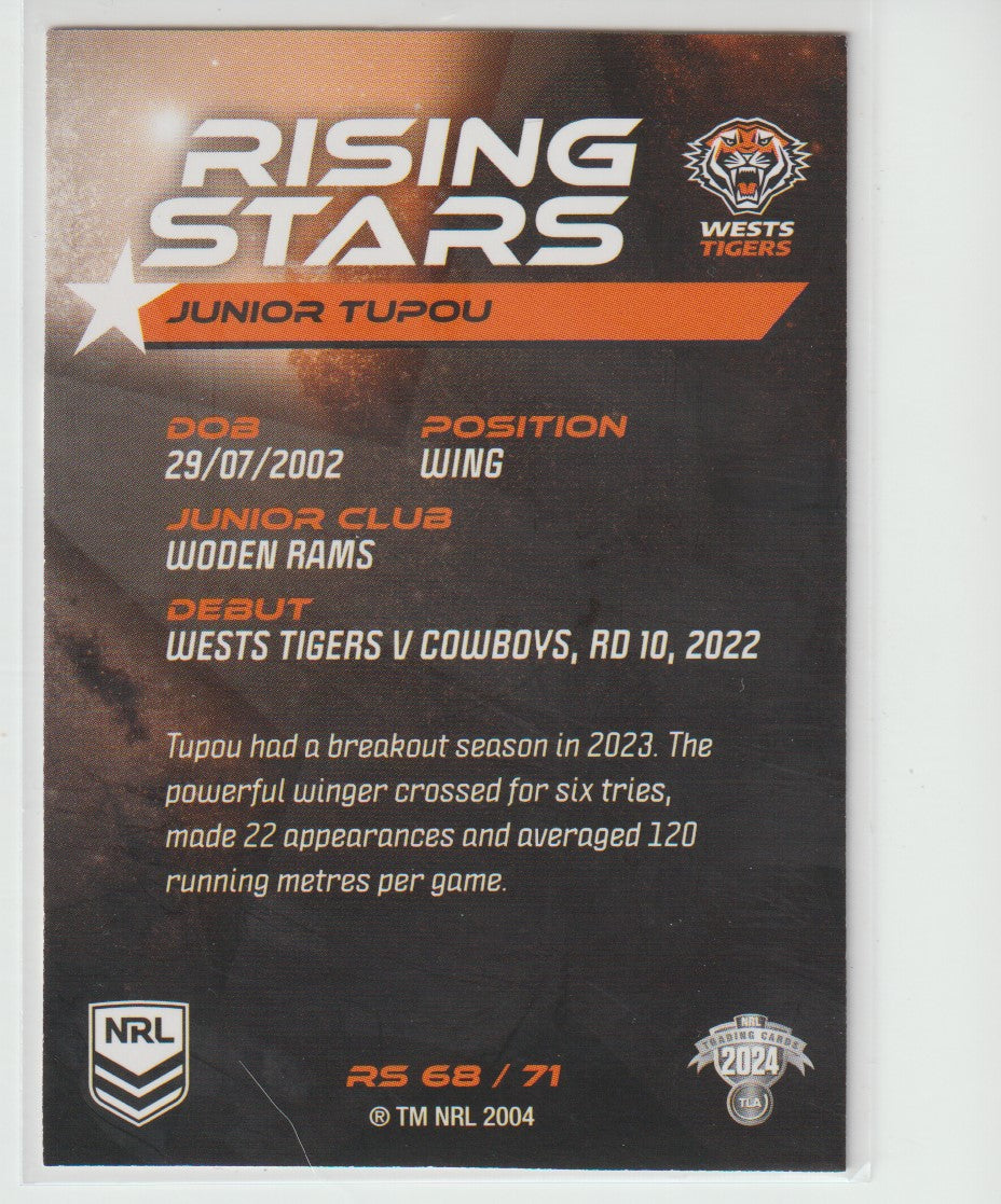 RS 68 / 71 WESTS TIGERS JUNIOR TUPOU