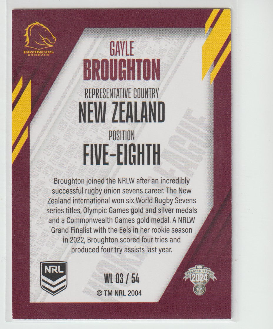 WL 03 / 54  BRONCOS GAYLE BROUGHTON