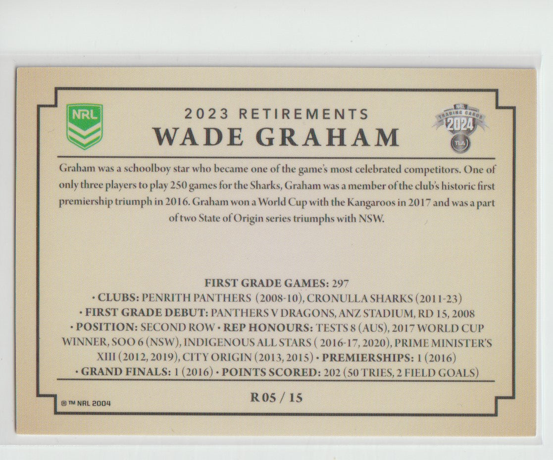 R 05 / 15 SHARKS WADE GRAHAM