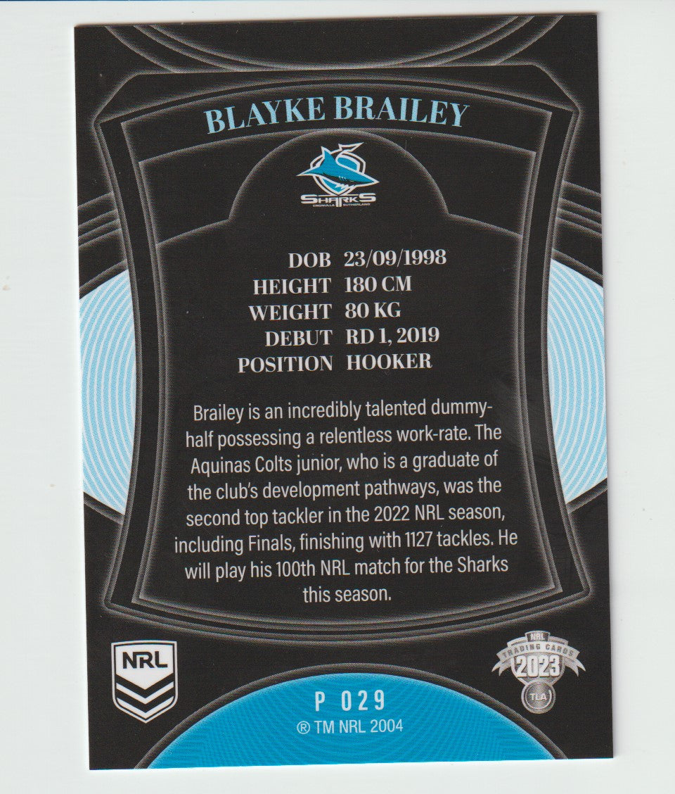 P029 BLAYKE BRAILEY - Cronulla Sutherland Sharks