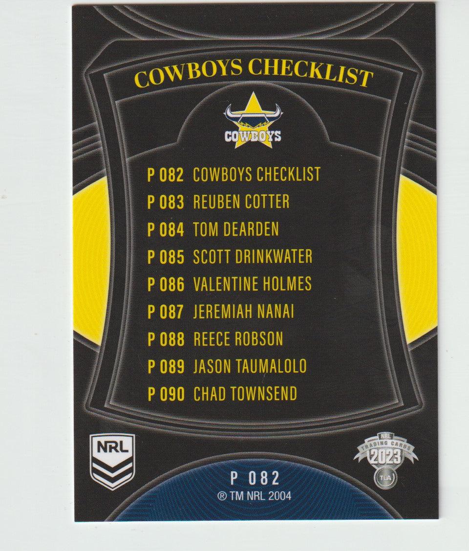 P082 COWBOYS CHECKLIST - North Queensland Cowboys