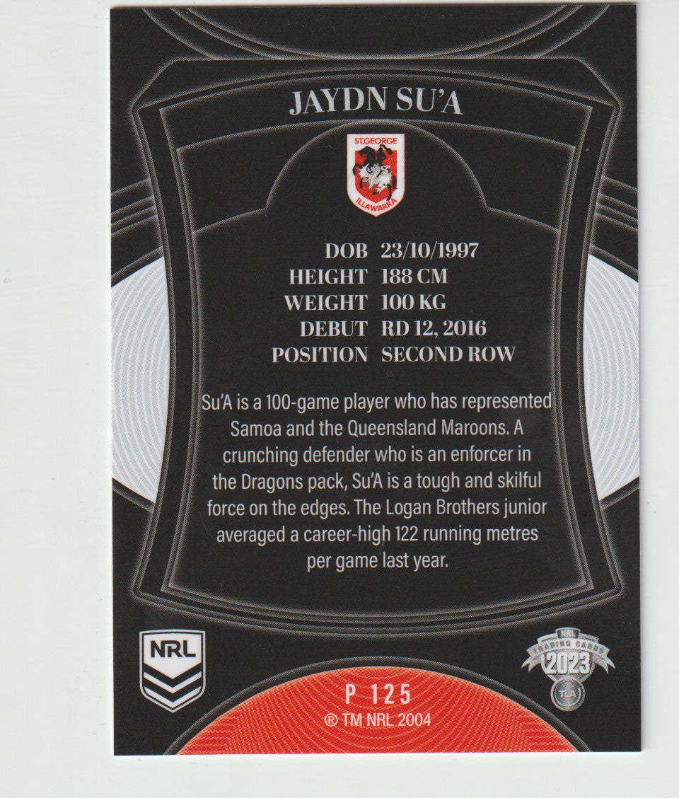 P125 JAYDN SU’A - St George Illawarra Dragons